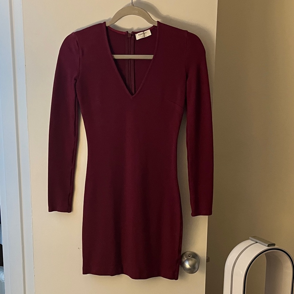 Aritzia Deep Red Long Sleeve Dress